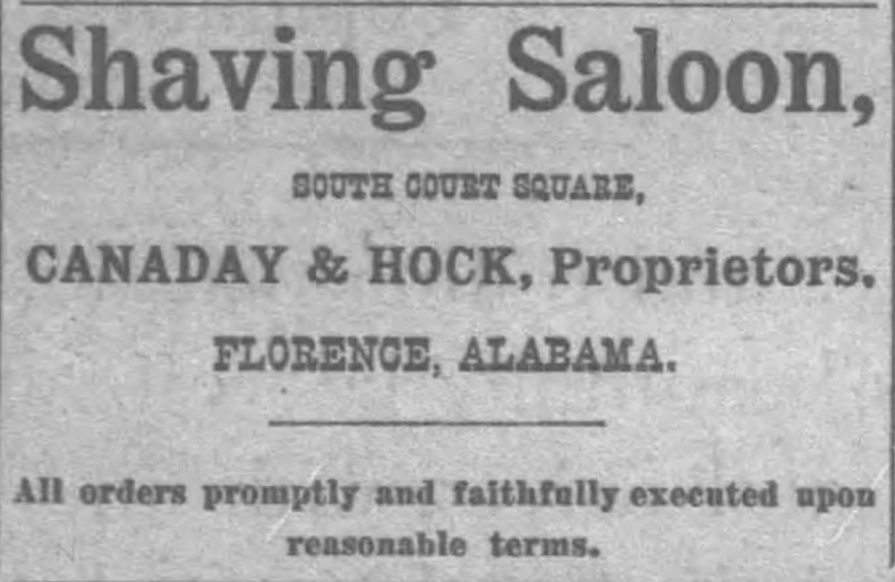 Canaday and Hock Shaving Saloon - Jun 29 1889