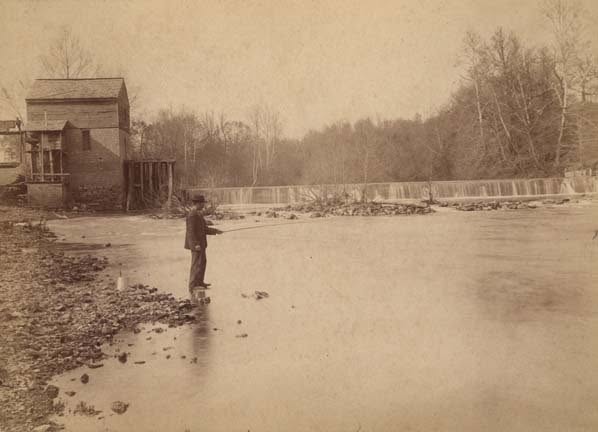 Man fishing at Perry Dam on Cypress Creek in Lauderdale County