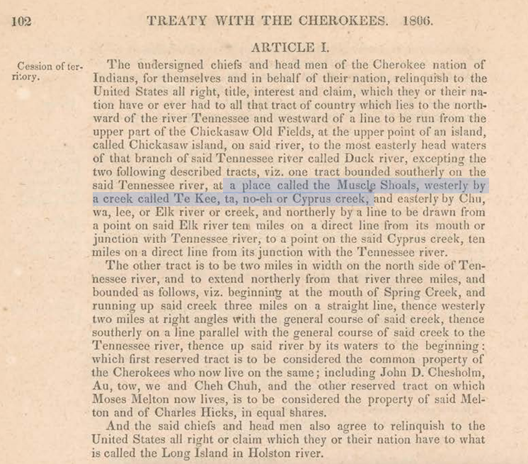 Treaty with the Cherokee, January 7, 1806