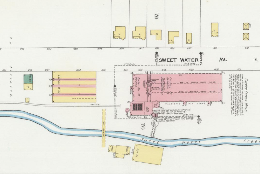 sanborn map of cherry cotton mill in florence alabama