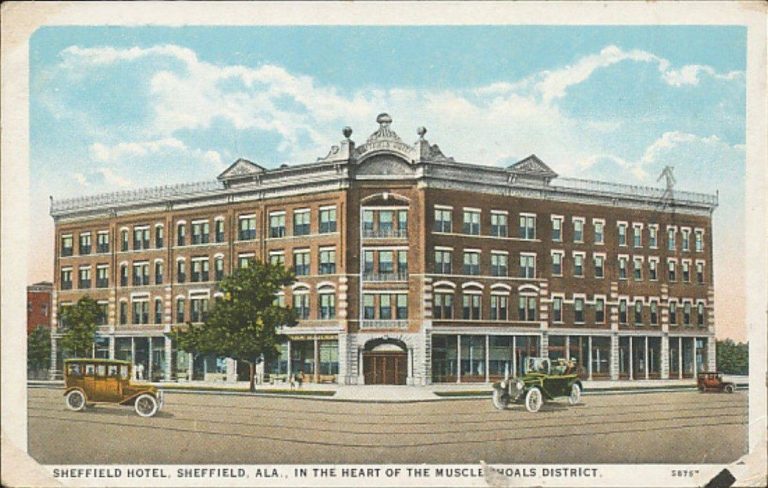 Vintage postcard of the Sheffield Alabama