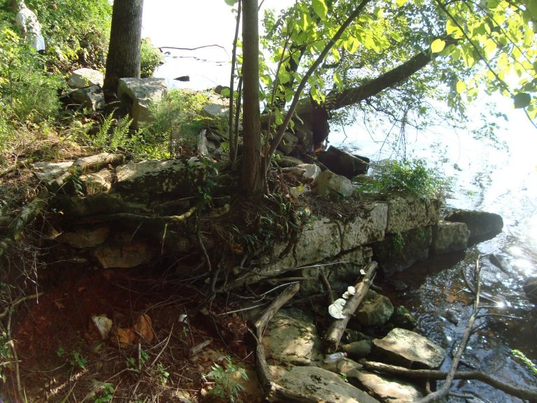 what remains of the wharf at Tuscumbia Landing