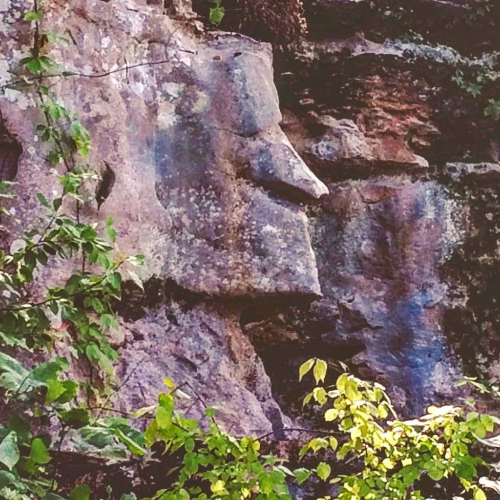 A natural rock formation at Tuscumbia Landing in the shape of a Native American