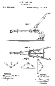 Clark Talbot Barton - Cultivator patent.